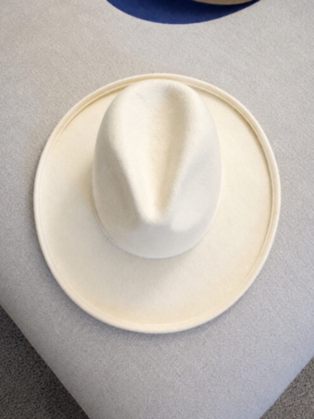 Gigi Pip Ivory 100% Australian Wool Wide Brim Fedora Hat Size 59